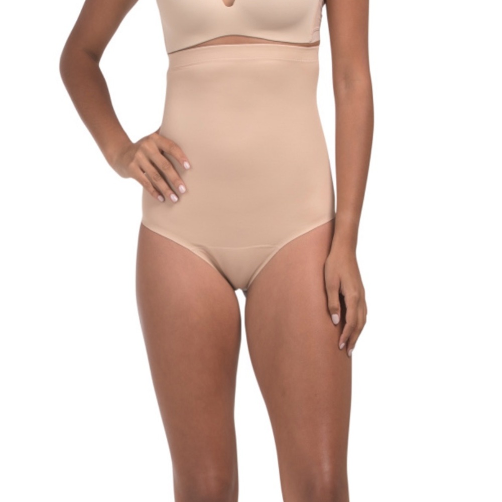 Spanx Flawless Finish High-Waisted Thong Red Hot Spanx NEW 2X Neutral